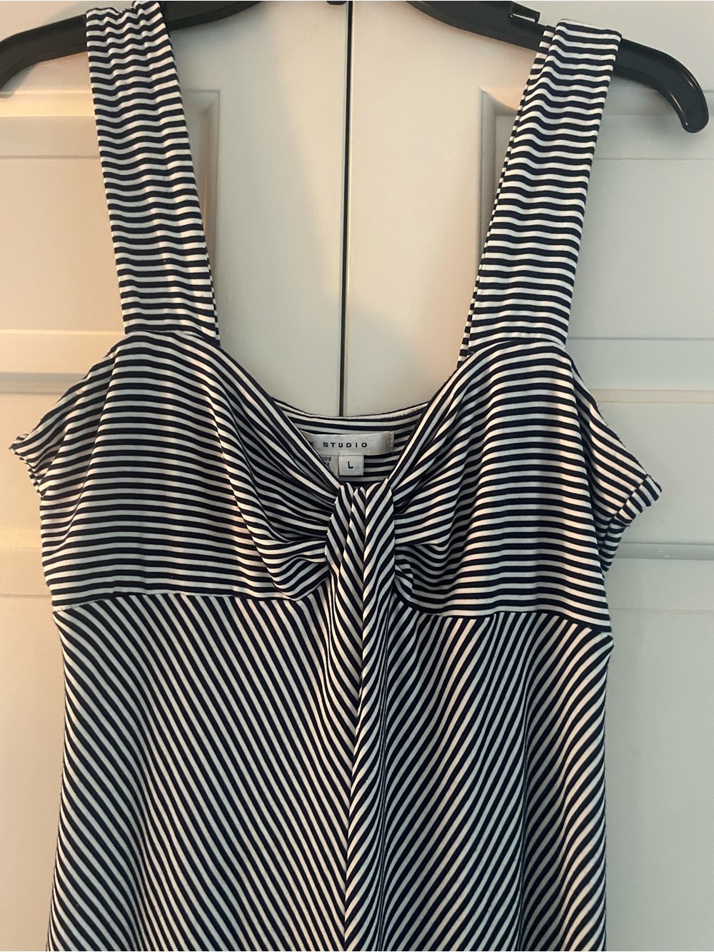 Max Studio Black and White Striped Maxi Dress